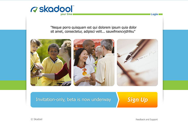 Skadool app web design