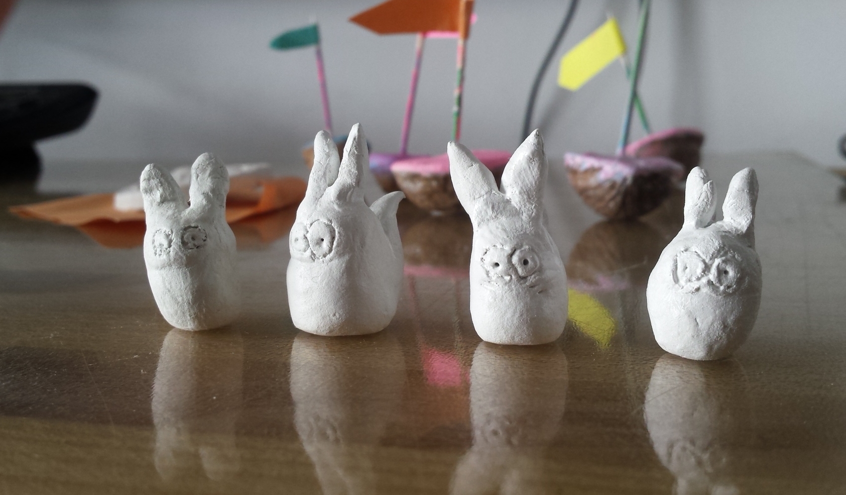 clay Chibi white Totoro