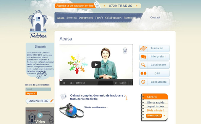 web design for translation website