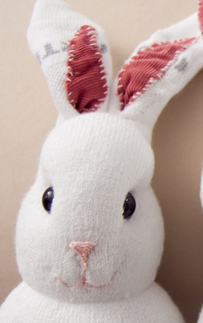 hand made socks bunny toy head