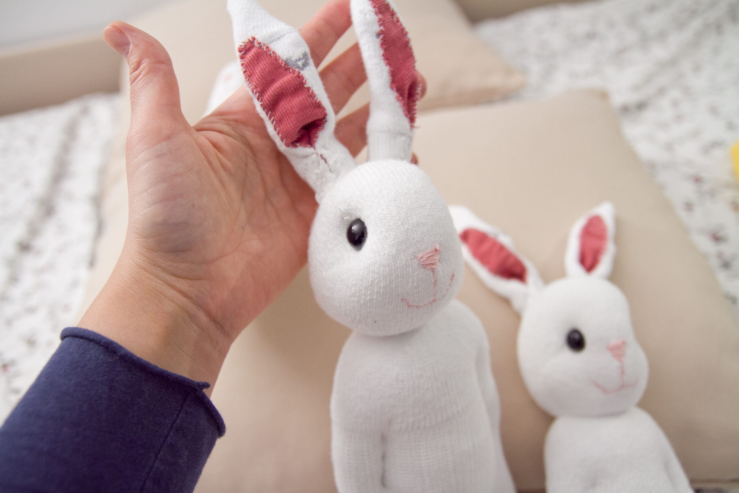 hand made socks bunny toy